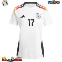 Camisa de Futebol Alemanha Florian Wirtz #17 Equipamento Principal Mulheres Europeu 2024 Manga Curta